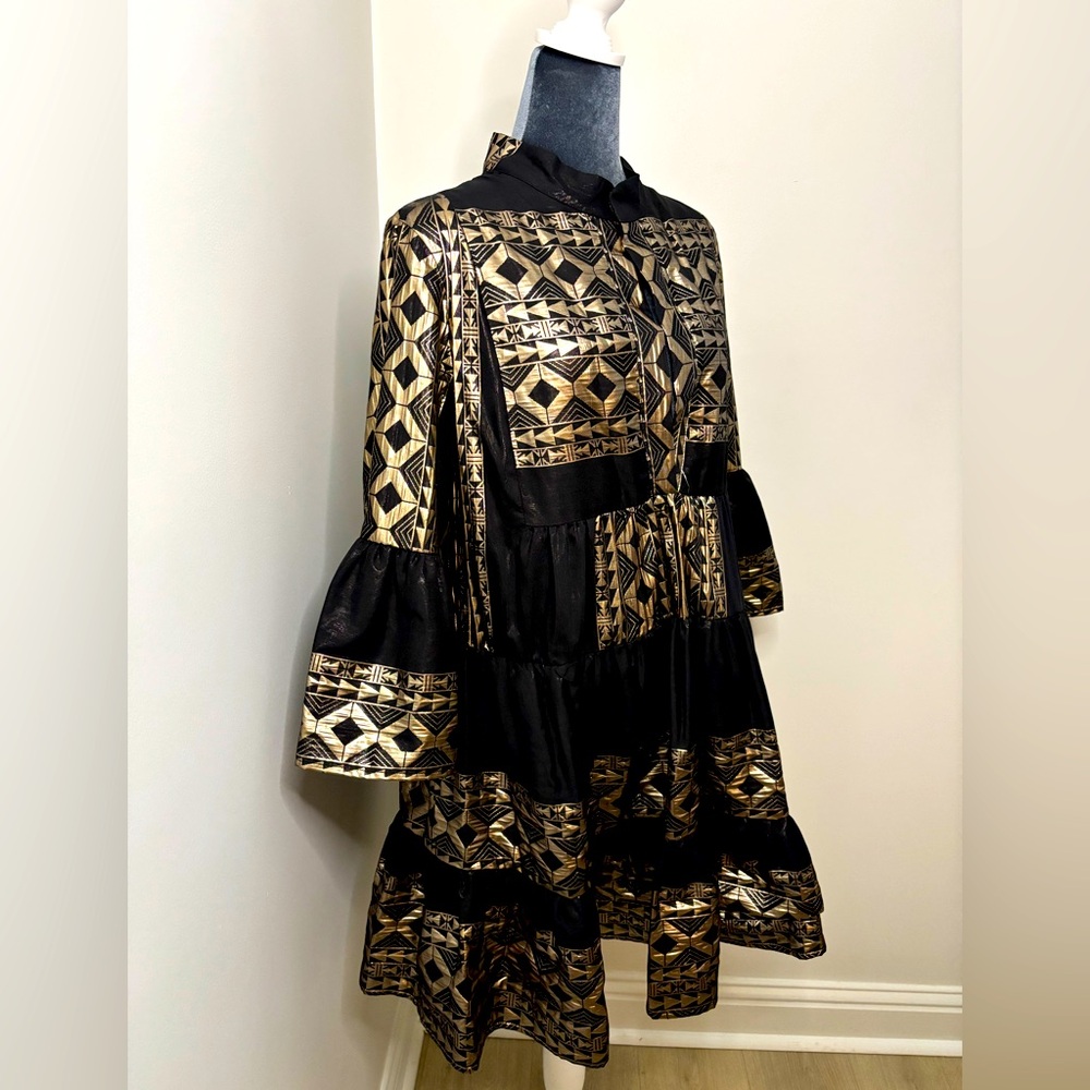NWT Lace Black & Bronze Dress Size L - Picture 3 of 10